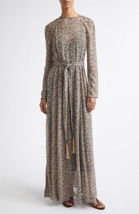 Zimmermann Valiant Print Long Sleeve Maxi Dress in Charcoal Paisley at Nordstrom, Size 3