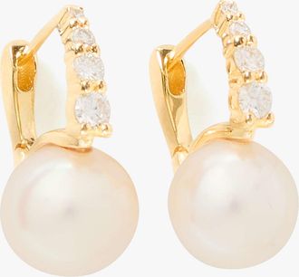 Kate Spade New York Kate Spade Fine Meant To Be Pearl & Diamond Huggies