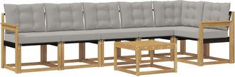 vidaXL Conjunto De Sof&aacute;s De Exterior 7 Uds. Blanco Y Gris Claro Vidaxl