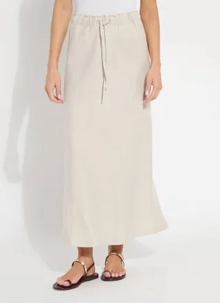 Lyss&eacute; Gabriela Draw String Skirt In Flax Linen