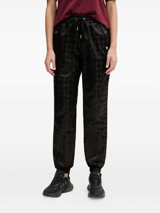 Guess Co Aop drawstring monogram trousers - women - Polyamide - M - Black