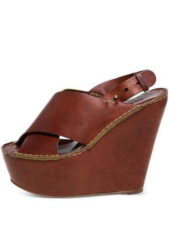 Chloé crossover-strap platform sandals - Brown