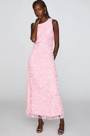 endless rose Fringed Column Midi Dress