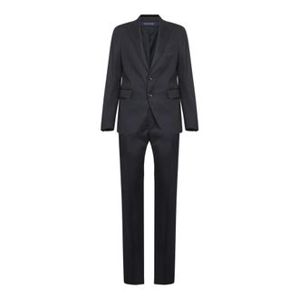 Tagliatore Single Breasted Suits, male, Blue, Size: 2XL Single-breasted Virgin Wool Suit