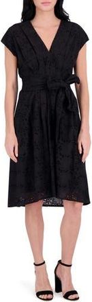 Kensie Eyelet Cotton Dress in Black at Nordstrom Rack, Size 16