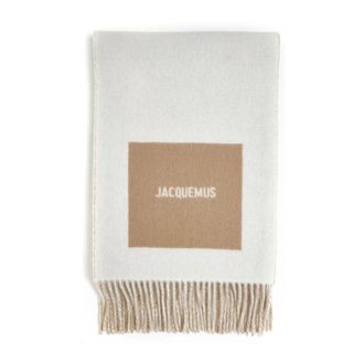 Jacquemus Stijlvolle Sjaal Collectie - Heren - Accessoires - Beige - Maat: ONE Size Wol