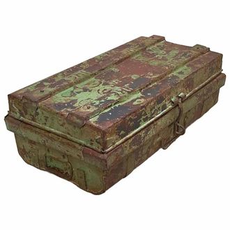 Wanderlust Deco Maleta De Metal Acabado Artesanal Verde 67x37x25h Cm
