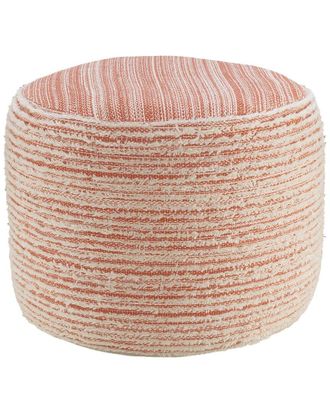 LR Home Lr Home Helan Coral/White Striped Ottoman Pouf