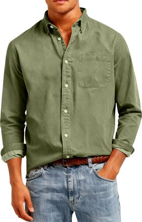 Generic Mens Long Sleeve Shirts Tops UK Plus Size Casual Button Up ShirtClassic Fit Casual with Chest Pocket and Adjustable Cuffs Top Ladies Spring Summer Blo