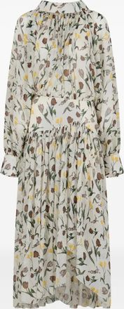 Marni Abito a fiori con ruches - Bianco