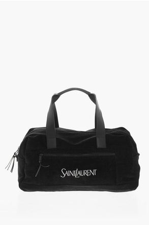 Saint Laurent Borsone in Tinta Unita con Logo Ricamato e Rifiniture in Pel taglia Un