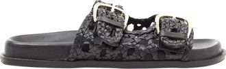 Massimo Santini Schoenen, Dames, Zwart, 37 EU, Leer, Sandalo Tullia