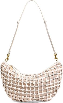 Clare Vivier Lune Shoulder Bag in White Knot Woven Leather at Nordstrom