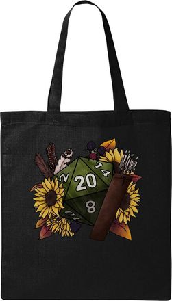 Generic Archer Flowers Art Natural Ecological Cotton Tote Bag Black