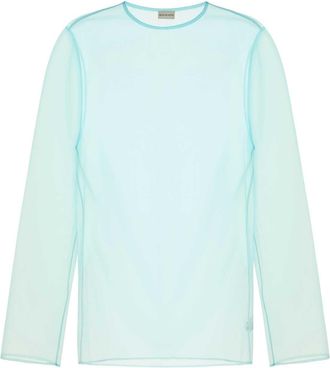 Dries Van Noten Light Blue Organza Camille Top