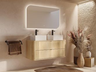 Vente-Unique Mobile bagno sotto lavabo sospeso Naturale chiaro 120 cm - FILOR