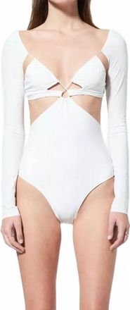 Amazu&igrave;n Azhar Long Sleeve Bodysuit In Off White