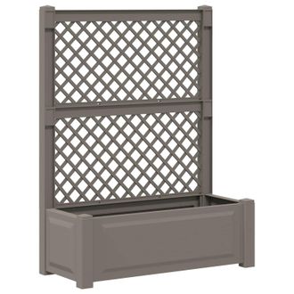 vidaXL Maceta Grande Con Trellis Pp Gris Vidaxl