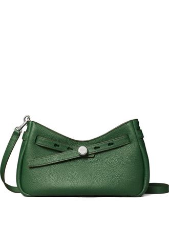 Tory Burch Romy zip-up cross body bag - women - Calf Leather/Fabric - One Size - Green