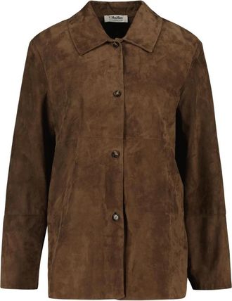 Max Mara Leren Jas - Dames - Leren en Su&egrave;de Jassen - Bruin - 3XS - Leer - Jassen