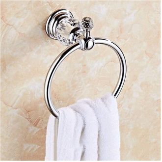 Trade Shop Trade Shop - Supporto Porta Asciugamano Anello Cristallo Esy52825 15x11cm Muro Parete Bagno
