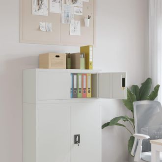 Berkfield Home File Cabinet Light Grey 90x40x40 cm Steel | Size: 90 x 40 x 40 cm