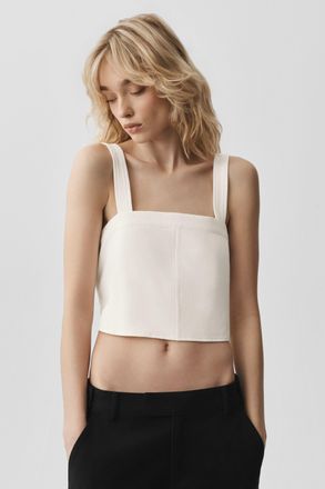 Alo | Cropped Dreamscape Tank Top in Ivory, Size: Medium