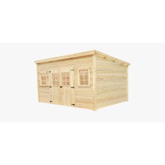 Foresta Caseta De Jard&iacute;n De Madera 380x280 Cm - Espesor De Pared 28 Mm - Techo De Policarbonato - Ventanas Fijas - La4030 Foresta