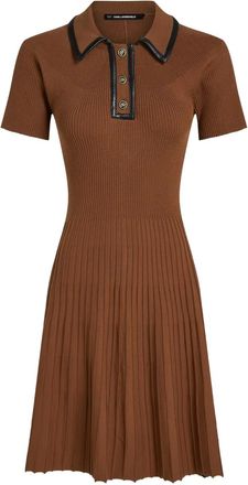 Karl Lagerfeld Abito modello polo con bottoni - Marrone