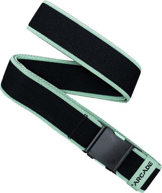 Arcade Belts A2 Unisex Adventure Belt: Heavy Duty Stretch, Metal Free Buckle, Atlas - Black/Mint, Standard (Up to 40); 1.5 Wide