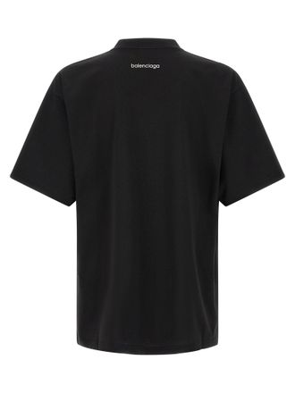 Balenciaga Logo-Graphic Cotton Jersey T-shirt - black