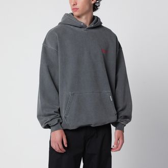 Represent Felpa con cappuccio nera slavata
