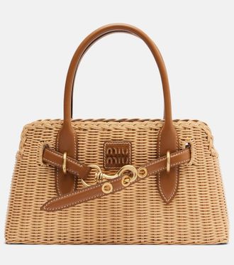 Miu Miu Aventure wicker top-handle bag