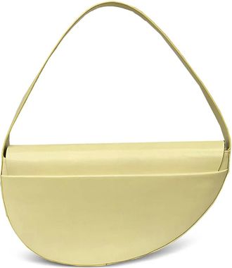 Low Classic Borsa a spalla Flow in pelle con design a mezza luna - Giallo