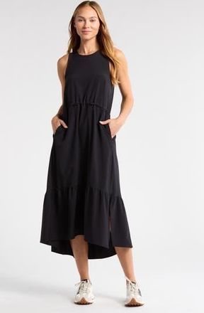 Zella Pursuit Tiered Midi Dress in Black at Nordstrom Rack, Size X-Small