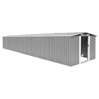 Berkfield Home Garden Shed Grey 257x779x181 cm Galvanised steel | Size: 257 x 779 x 181 cm