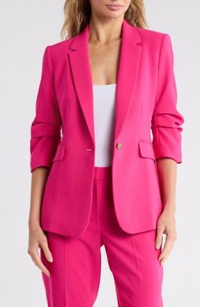 DKNY Ruched Sleeve Blazer in Hot Pink at Nordstrom Rack, Size 10