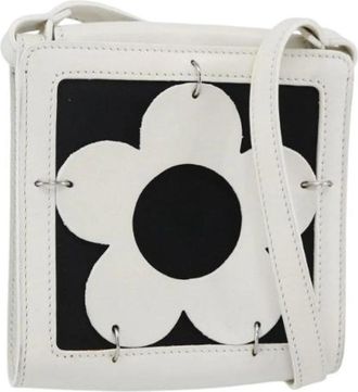 Celine Pre-owned Cross Body Bags, female, White, Size: ONE SIZE Pre-owned Leather Cross Body Bag