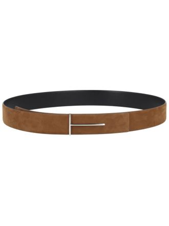 Tom Ford Brown Logo Buckle Reversible Belt