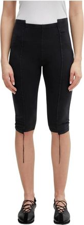 VETEMENTS Capri Broek met Uitsnijdingen - Dames - Korte Broeken - Zwart - L - Katoen - Korte Broeken