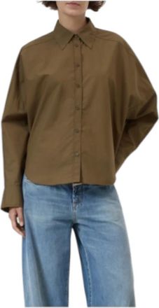 Closed Relaxte Poplin Blouse - Dames - Overhemden - Groen - S - Katoen - Overhemden