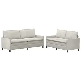 vidaXL Set Di Divani 2 Pz Crema Velluto Vidaxl