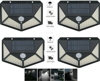 Trade Shop Trade Shop Traesio - Trade Shop - 4pcs Lampada Luce Faro Energ&iacute;a Externa 100 Led Sensor Movimiento