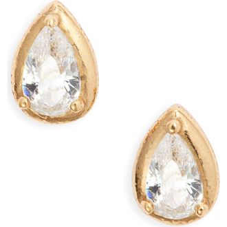 Nordstrom Cubic Zirconia Teardrop Earrings in 14K Gold Plated at Nordstrom Rack