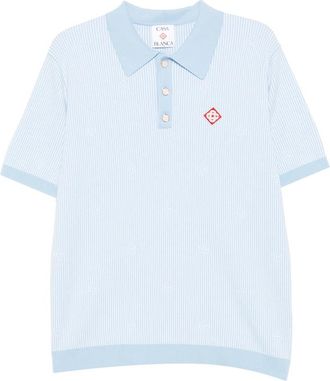 Casablanca Monogram-jacquard Striped Polo Shirt