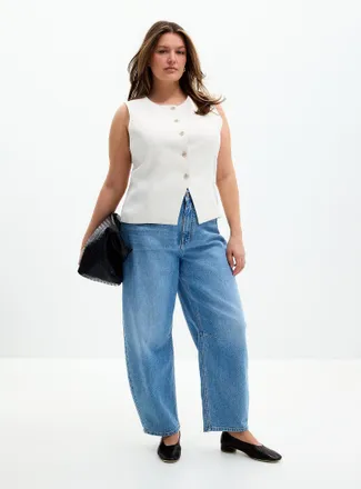 Contemporaine Womens Pale indigo stretch jean Fit: Barrel leg, high rise