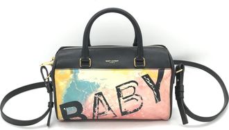 Saint Laurent Baby Duffle Colorful Printed Leather Womens Bag (Pre-Owned)