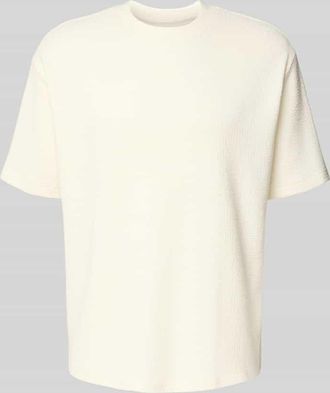 Mc Neal T-Shirt mit geripptem Rundhalsausschnitt in Ecru, Gr&ouml;&szlig;e XXL