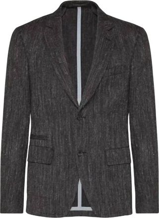 Ferragamo Mens Two Button Blazer In Black