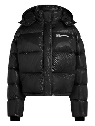 Karl Lagerfeld hooded puffer jacket - women - Nylon - L - Black